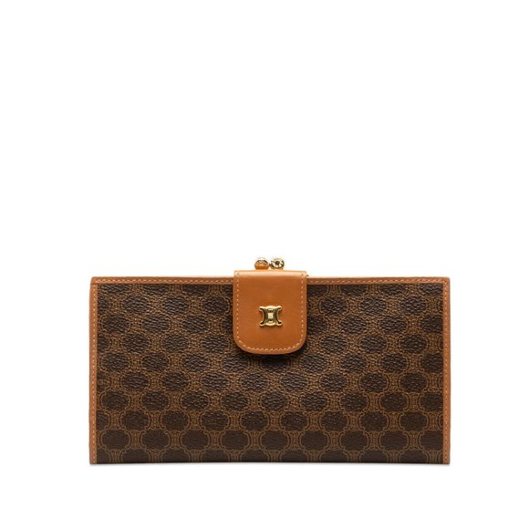 Celine Macadam Long Wallet Brown PVC Leather Women's CELINE - Picture 1 of 9